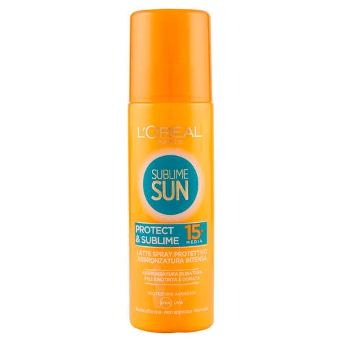L'Oreal Paris Sublime Sun Protect & Sublime Latte Protettivo Spf 15 Spray 200 Ml 3 L'Oreal Paris Sublime Sun Protect & Sublime Latte Protettivo Spf 15 Spray 200 Ml