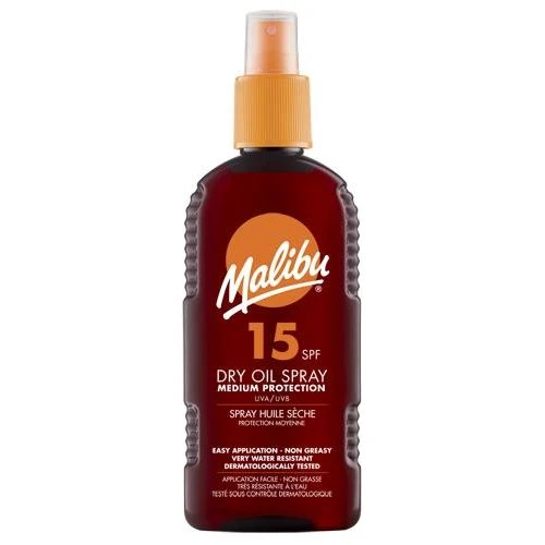 Malibu Sun Olio Solare Secco SPF15 Spray 200 Ml 3 Malibu Sun Olio Solare Secco SPF15 Spray 200 Ml