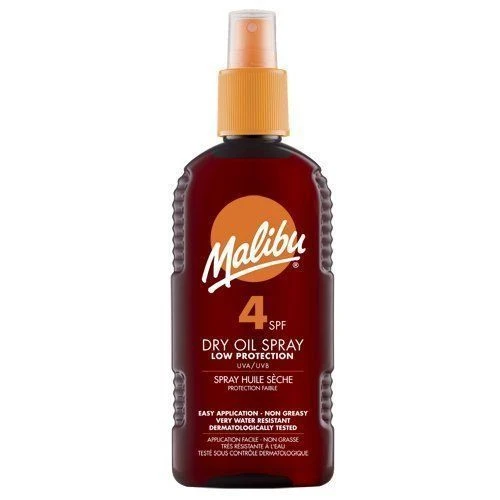 Malibu Sun Olio Secco SPF4 Protezione Bassa Spray 200 Ml 3 Malibu Sun Olio Secco SPF4 Protezione Bassa Spray 200 Ml