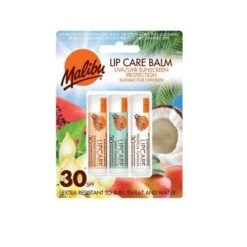 Malibu Blister Lipbalm Balsamo Labbra Con SPF30, Mango / Menta / Tropical 12 Ml