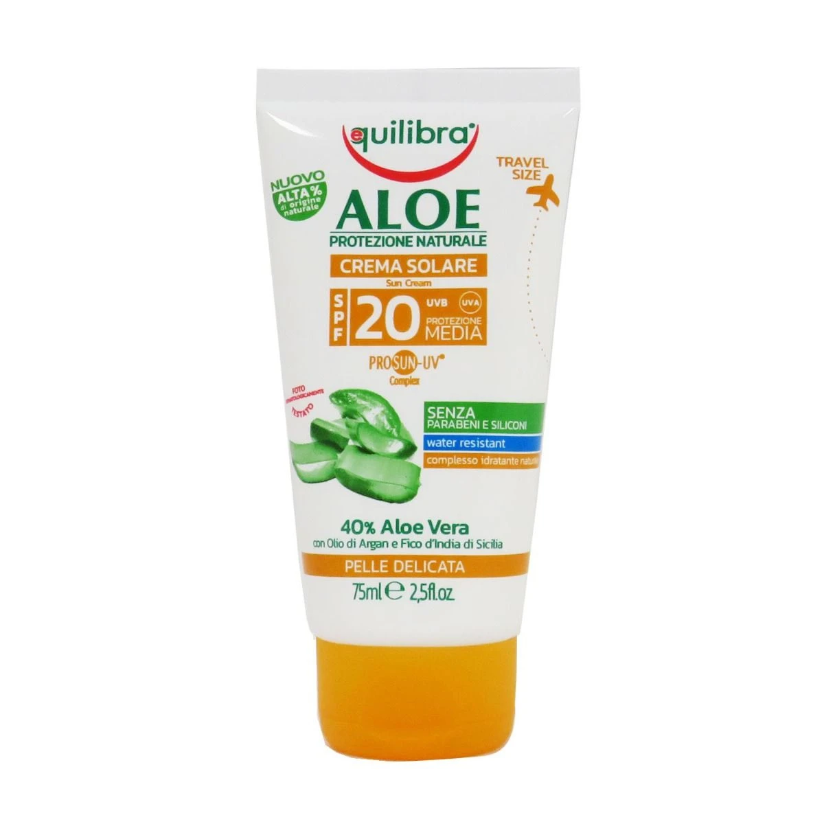 Equilibra Crema Solare Aloe SPF 20 Media Travel Size 75 Ml 3 Equilibra Crema Solare Aloe SPF 20 Media Travel Size 75 Ml